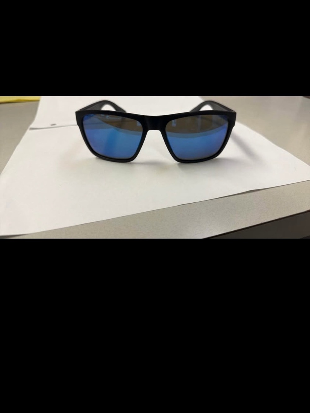 Costa Men's Black Frame Sunglasses with Blue Lenses